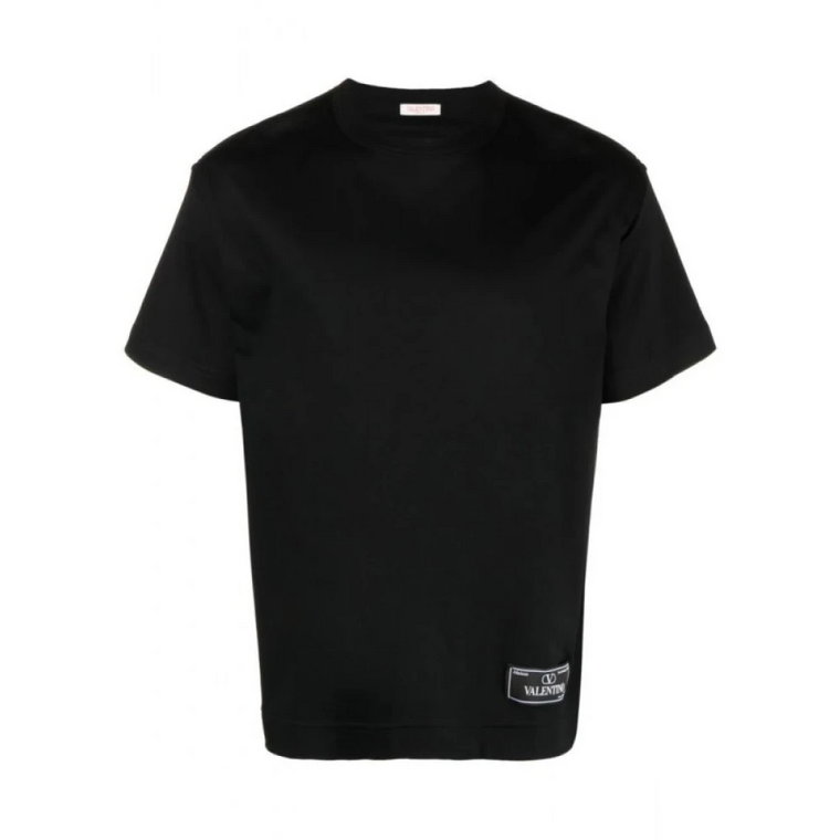 Klasyczny bawełniany T-shirt z subtelnej marki Valentino