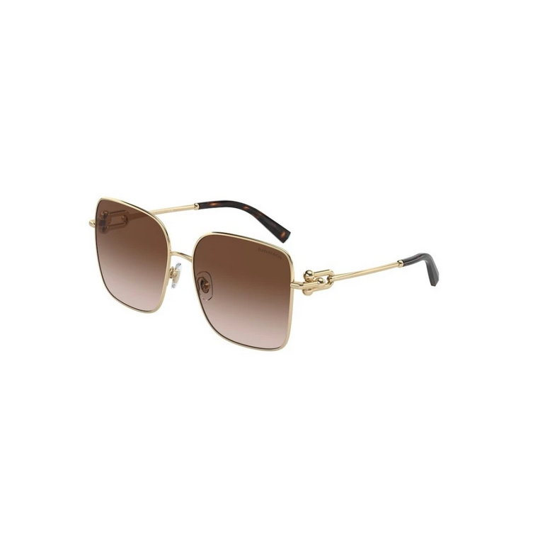 Złota oprawka Brązowe Okulary przeciwsłoneczne Tiffany