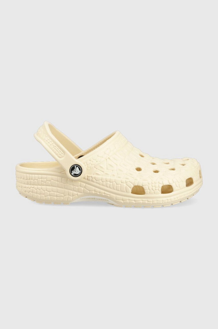 Crocs klapki Classic Croskin Clog damskie kolor beżowy 206873