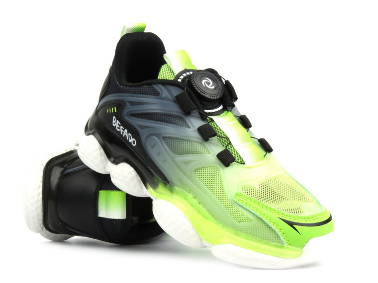 Buty dziecięce sportowe, adidasy - Befado 516Y282, zielono-czarne