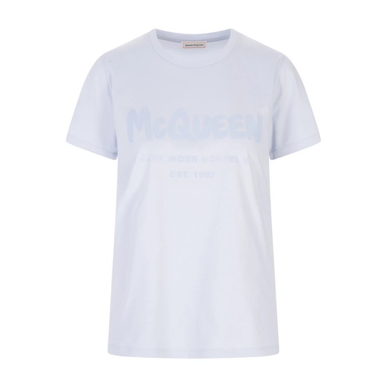 Koszulka z graffiti logo dla modnych kobiet Alexander McQueen
