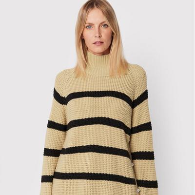 Sweter Talna Stripes 999212319 Beżowy Relaxed Fit
