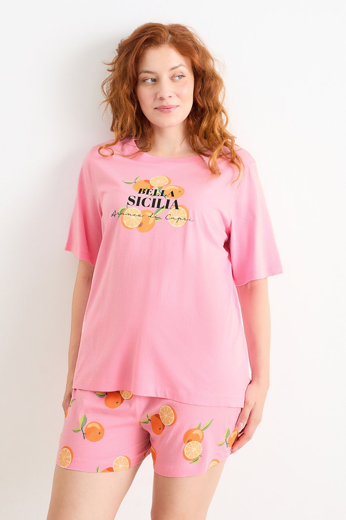C&A Letnia piżama, Różowy, Rozmiar: S