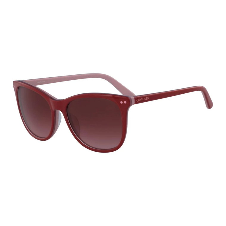Czerwona oprawka Brązowe soczewki Okulary przeciwsłoneczne Calvin Klein