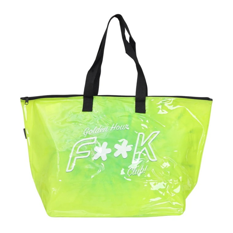 Zielona Torba Shopper z Logo F**k