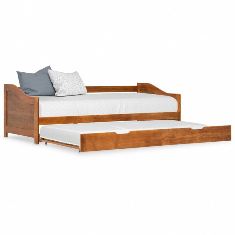 Wysuwane łóżko, miodowy brąz, drewno sosnowe, 90x200 cm kod: V-283153