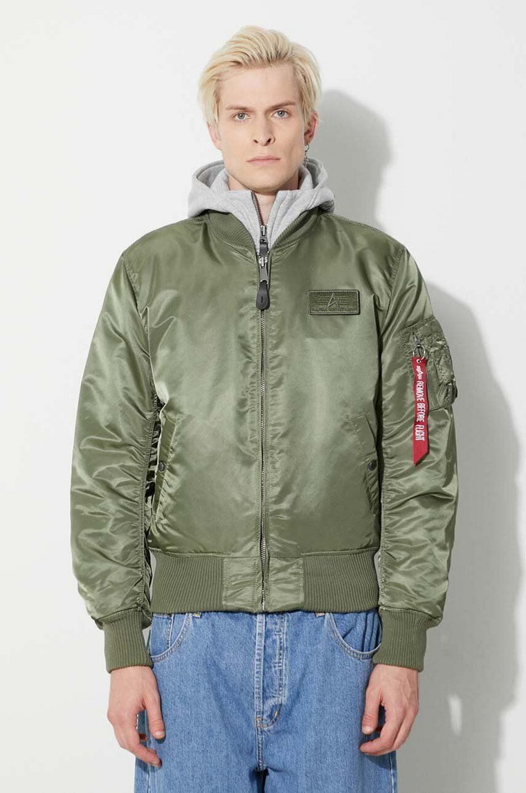 Alpha Industries kurtka MA-1 D-Tec męska kolor zielony przejściowa 183110.01