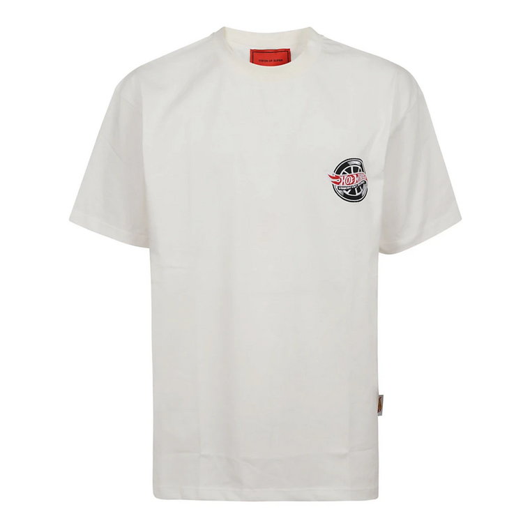 Biała koszulka z ikonicznym nadrukiem koła Vision OF Super