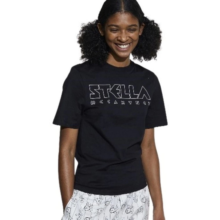 Czarna Koszulka z Logo Stella McCartney