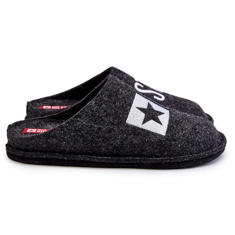 BIG STAR SHOES Klasyczne Męskie Papcie Big Star KK176003 Czarne