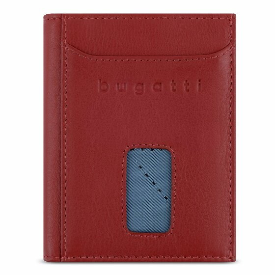 bugatti Secure Slim Portfel Ochrona RFID Skórzany 8 cm rot