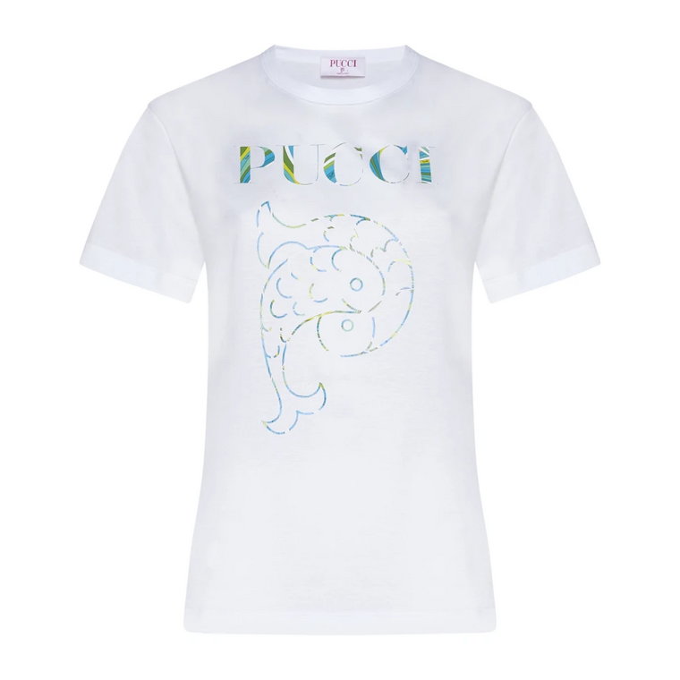 Białe T-shirty i Pola Emilio Pucci