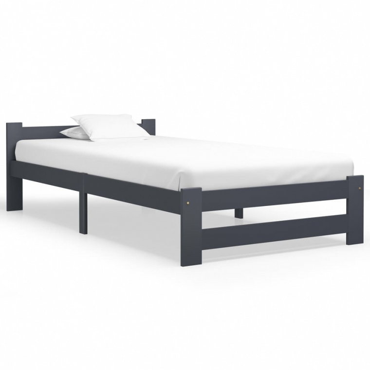 Rama łóżka, ciemnoszara, lite drewno sosnowe, 100 x 200 cm kod: V-322020
