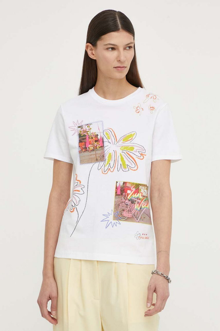 PS Paul Smith t-shirt bawełniany damski kolor biały