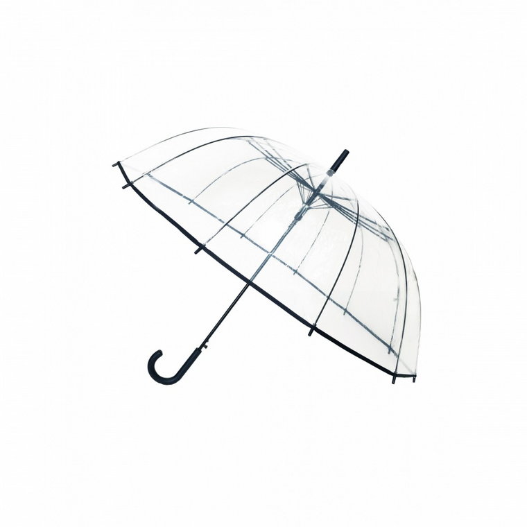 Długi parasol przezroczysty 12 żeber, czarna bordi kod: UBUL1312