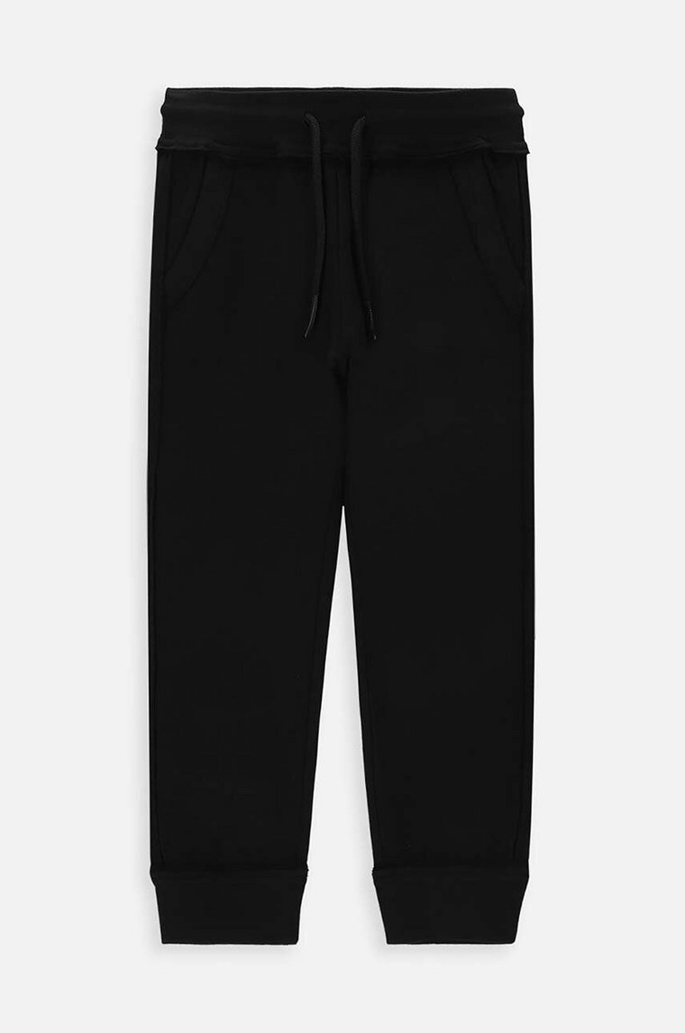 Coccodrillo spodnie dresowe dziecięce kolor czarny gładkie