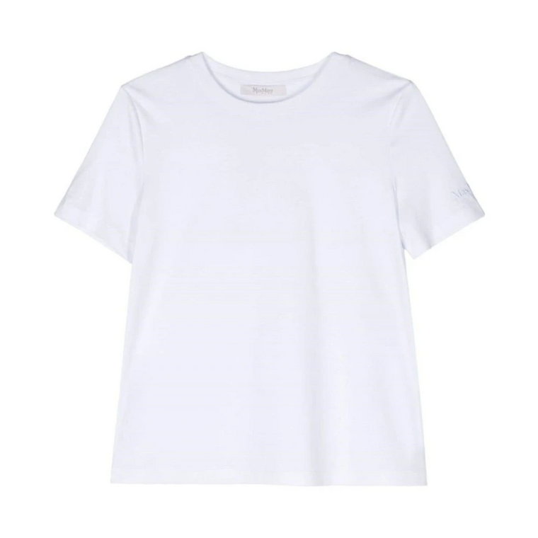 Biała koszulka z okrągłym dekoltem Max Mara