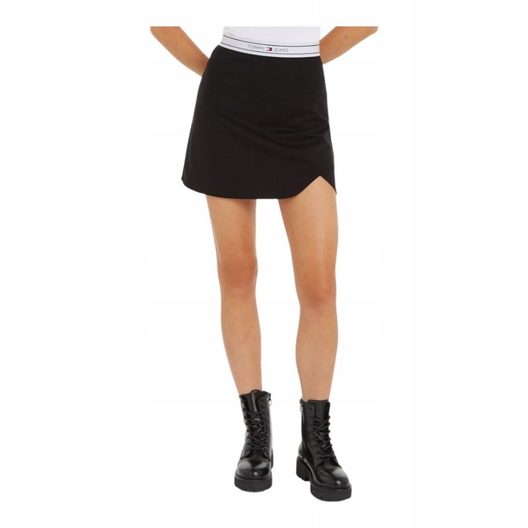 TOMMY HILFIGER SPÓDNICA DAMSKA TJW LOGO TAPING MINI SKIRT CZARNA r.S