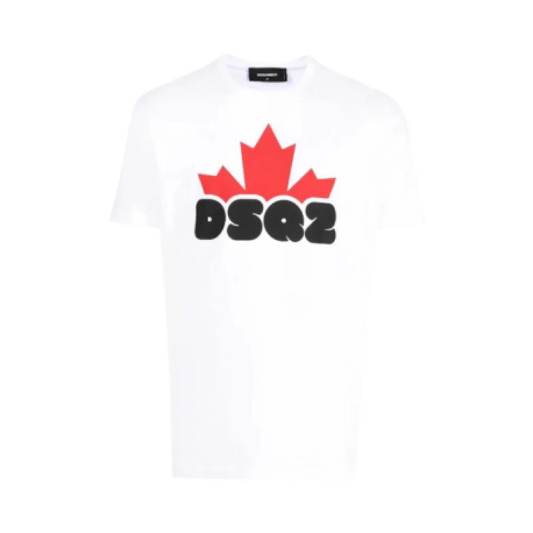 Biała Koszulka z Logo - Rozmiar S Dsquared2