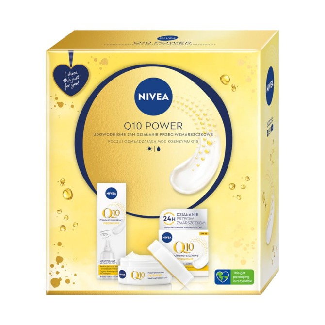 Nivea Q10 Power zestaw przeciwzmarszczkowy krem na dzień SPF15 50ml + ujędrniający krem pod oczy 15ml