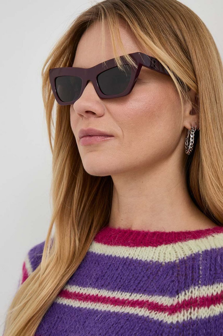 Burberry okulary przeciwsłoneczne damskie kolor fioletowy