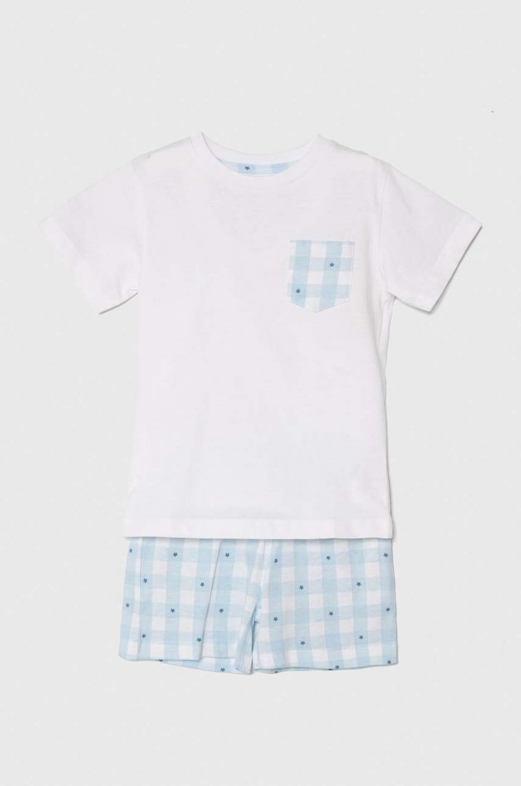 zippy piżama bawełniana dziecięca kolor niebieski wzorzysta