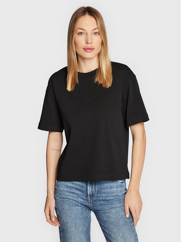 T-Shirt Basic 10469 Czarny Regular Fit