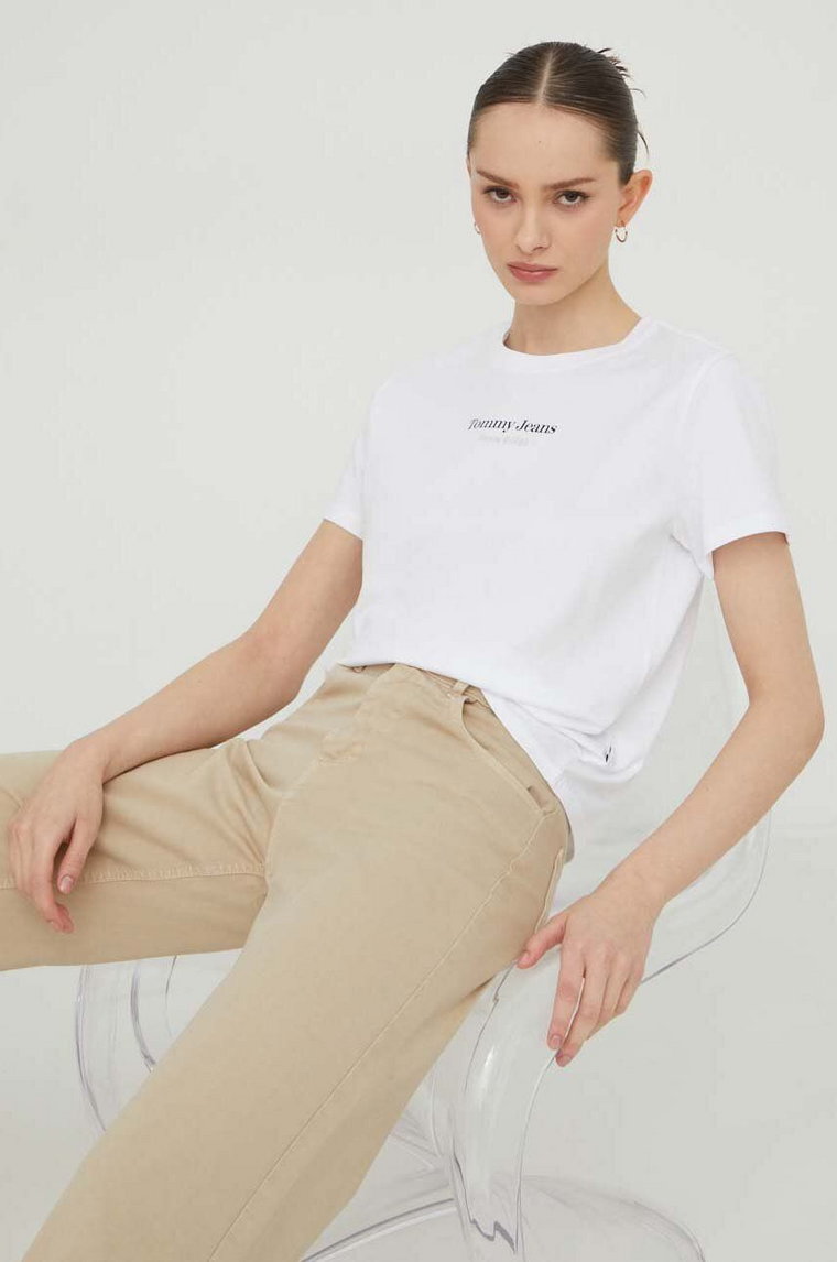 Tommy Jeans t-shirt bawełniany damski kolor biały DW0DW17359