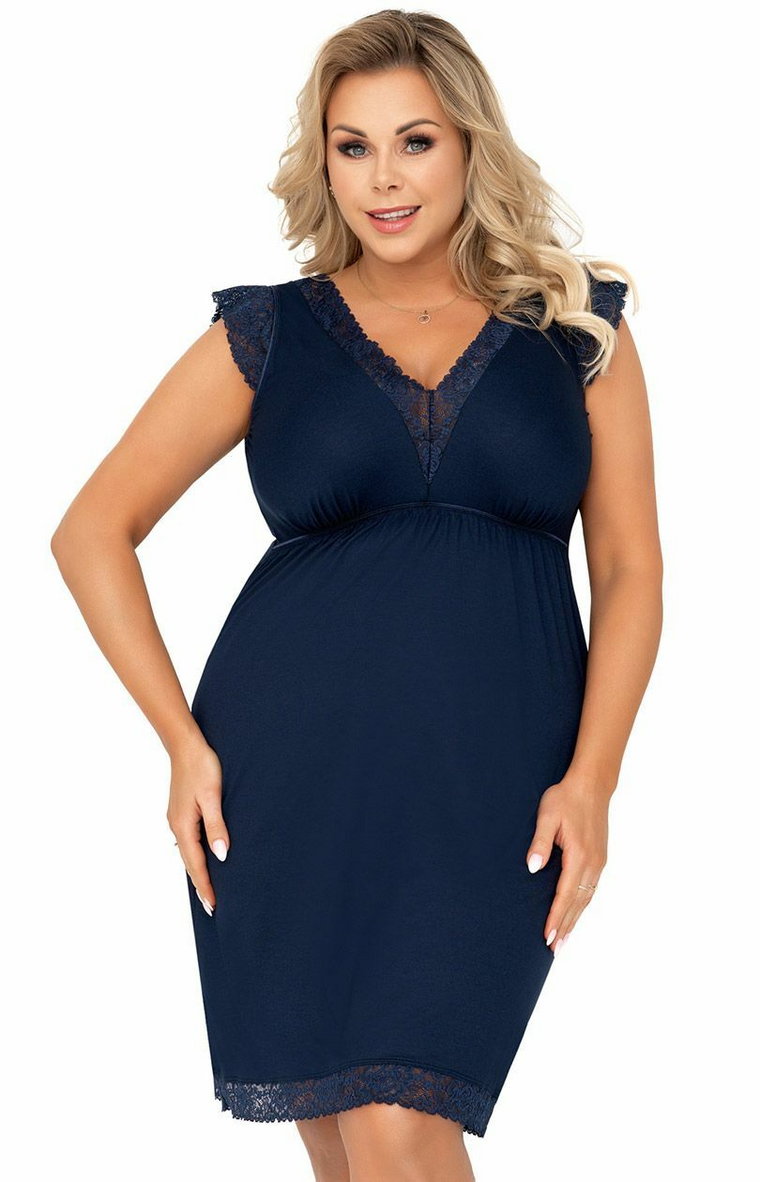 Koszulka nocna Vera plus size, Kolor granatowy, Rozmiar 3XL, Donna