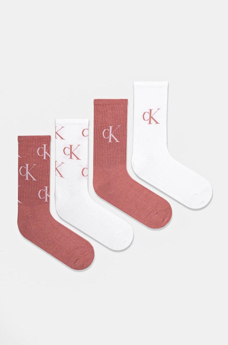 Calvin Klein Jeans skarpetki 4-pack damskie kolor pomarańczowy 701229463