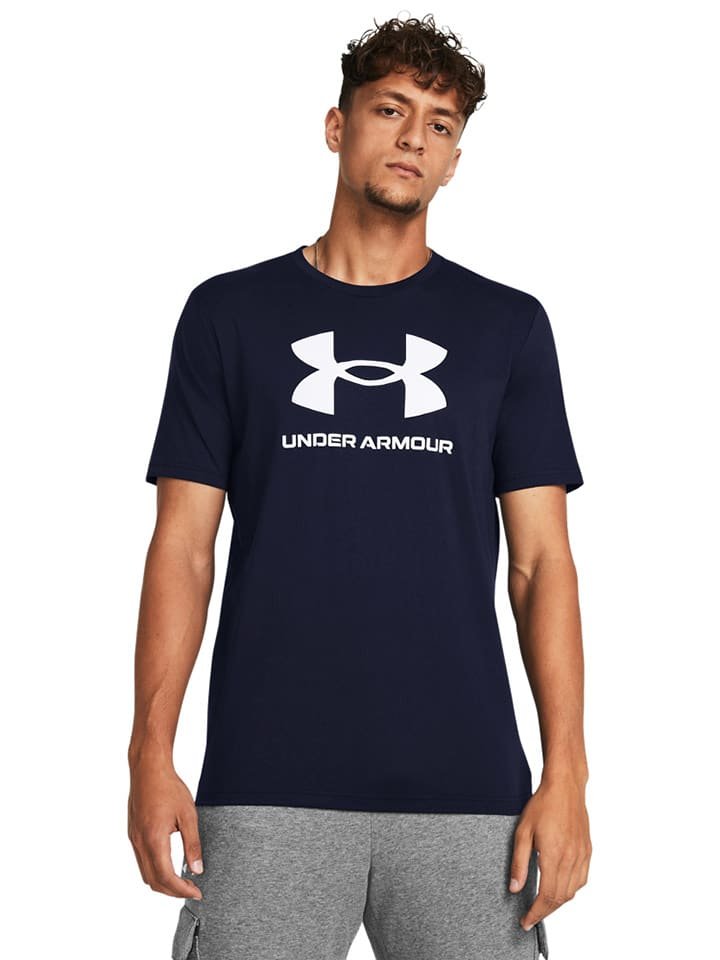 Under Armour Koszulka "Sport Style" w kolorze granatowym