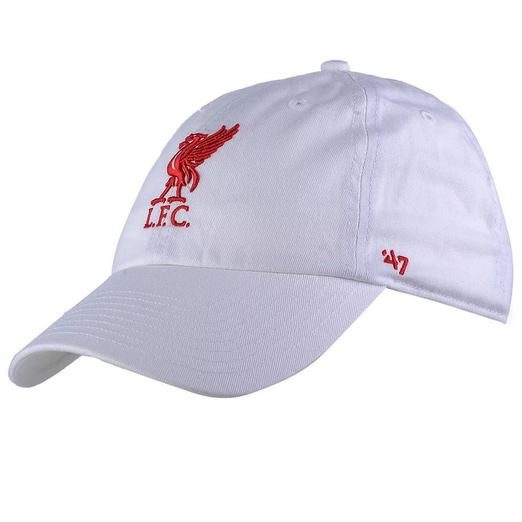 47 Brand EPL FC Liverpool Clean Up Cap EPL-RGW04GWS-WHA, Męskie, Białe, czapki z daszkiem, bawełna, rozmiar: One size