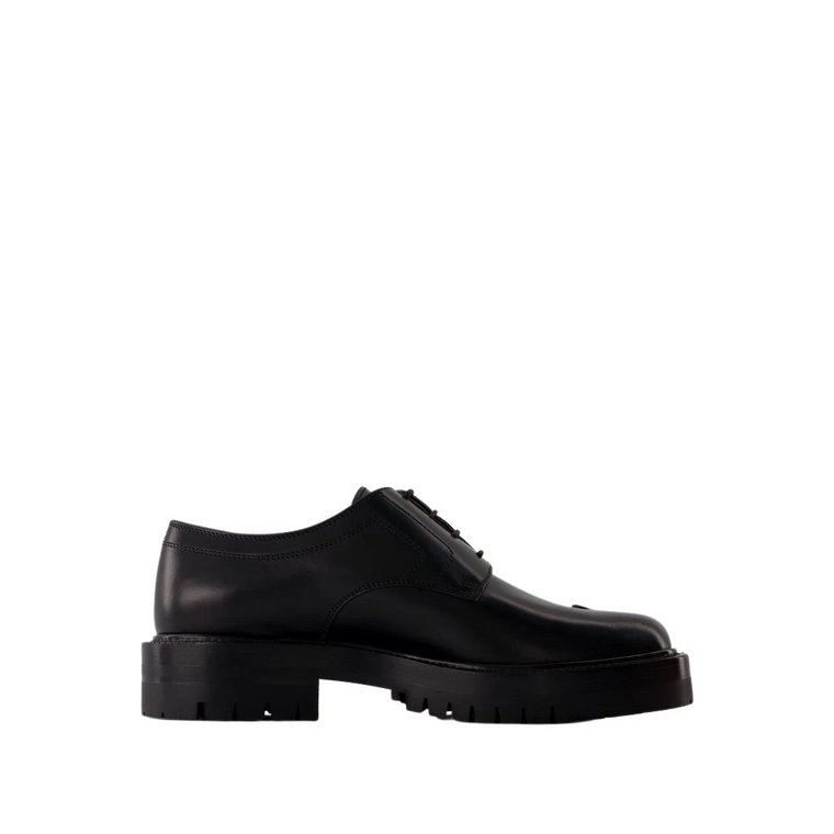 Czarne Skórzane Tabi County Loafers Maison Margiela