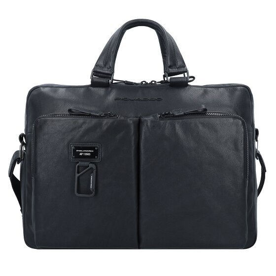 Piquadro Harper Briefcase Leather 40 cm Laptop Compartment black