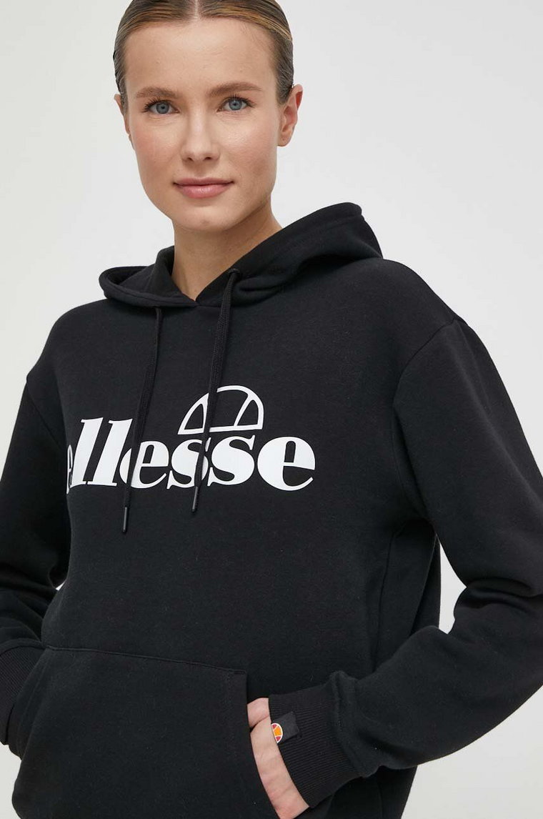 Ellesse bluza Lyara OH Hoody damska kolor czarny z kapturem z nadrukiem SGP16455