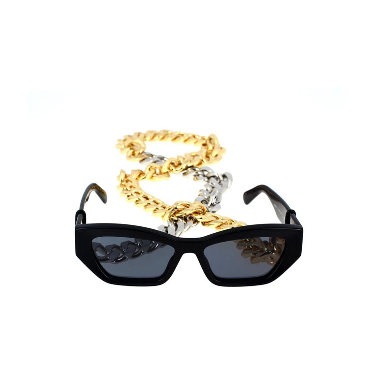 Grube okulary przeciwsłoneczne w stylu Cat-Eye z złotymi ćwiekami Stella McCartney