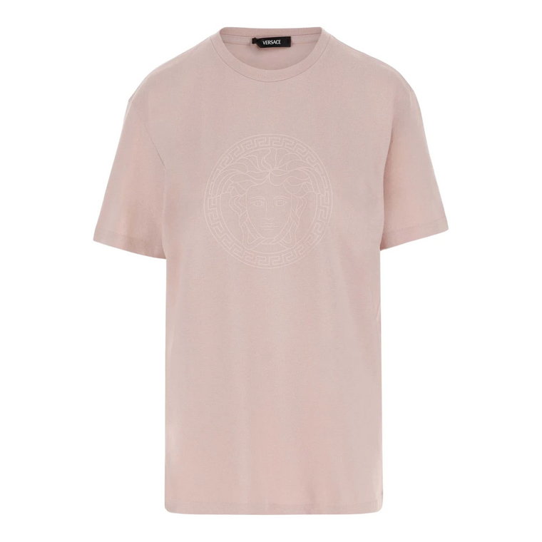 Medusa Motif Crew Neck T-shirt Pink Versace