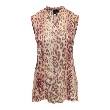 Just Cavalli Pre-owned, Animal Print Long Sleeveless Shirt Beżowy, female,
