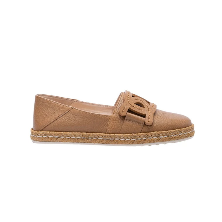 Skórzane Espadryle w Kolorze Camel Tod's