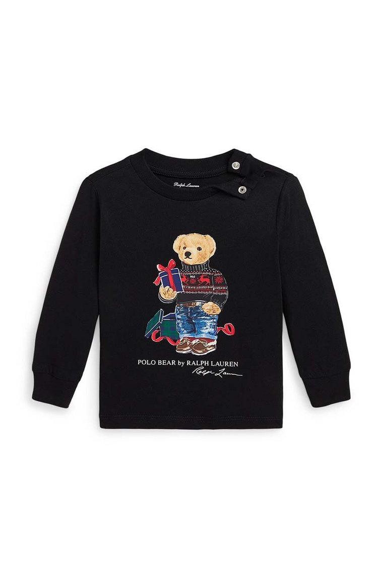 Polo Ralph Lauren bluza bawełniana niemowlęca kolor czarny