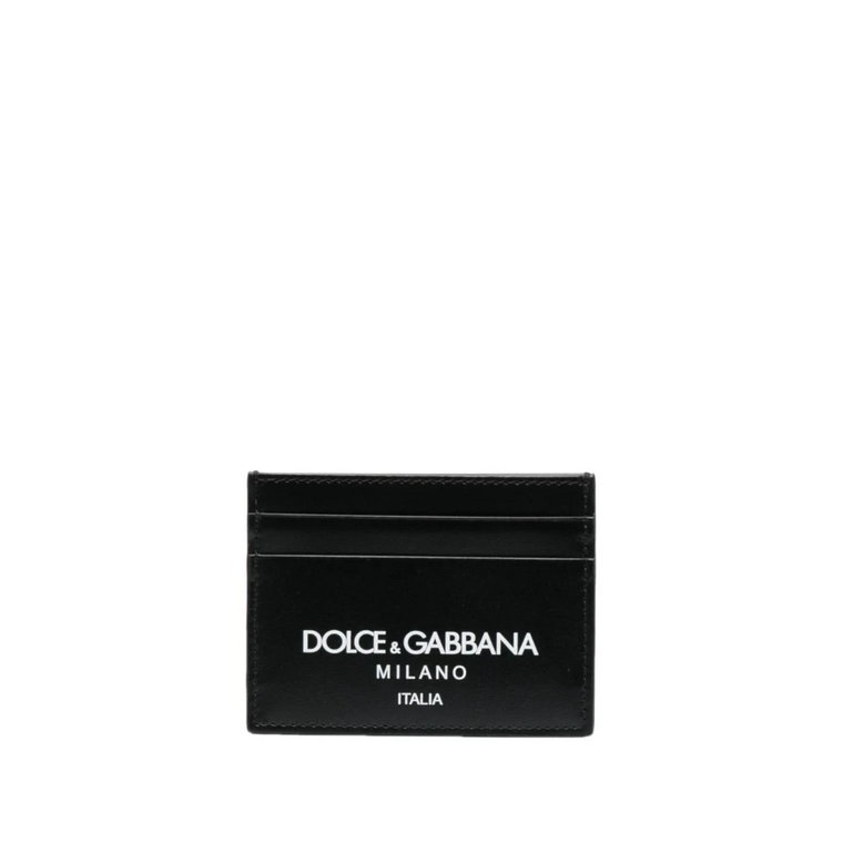 Czarna Skórzana Portmonetka z Miejscem na Karty Dolce & Gabbana