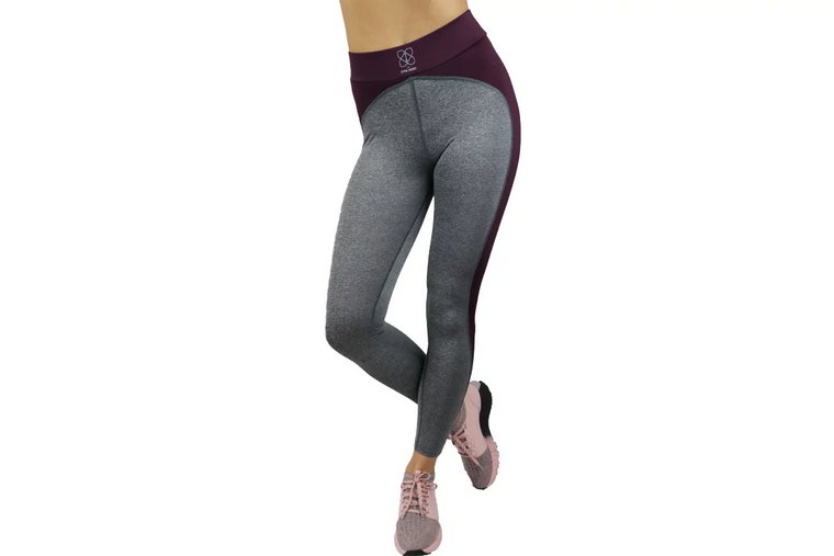 GymHero Leggins  GREY-HEART, Damskie, Szare, leginsy, poliester, rozmiar: L