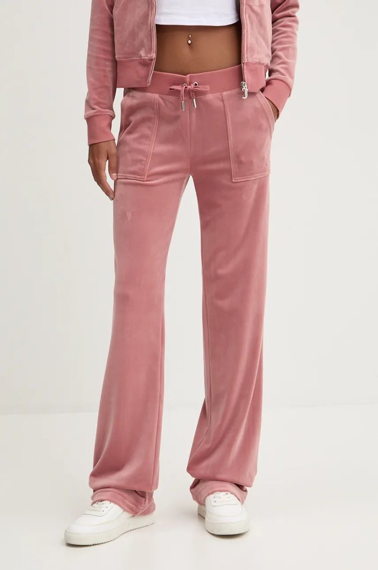 Juicy Couture spodnie dresowe DEL RAY PANT kolor różowy gładkie JCAP180EU