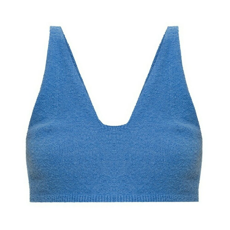 Cerulean Blue Wool Blend Top Nanushka