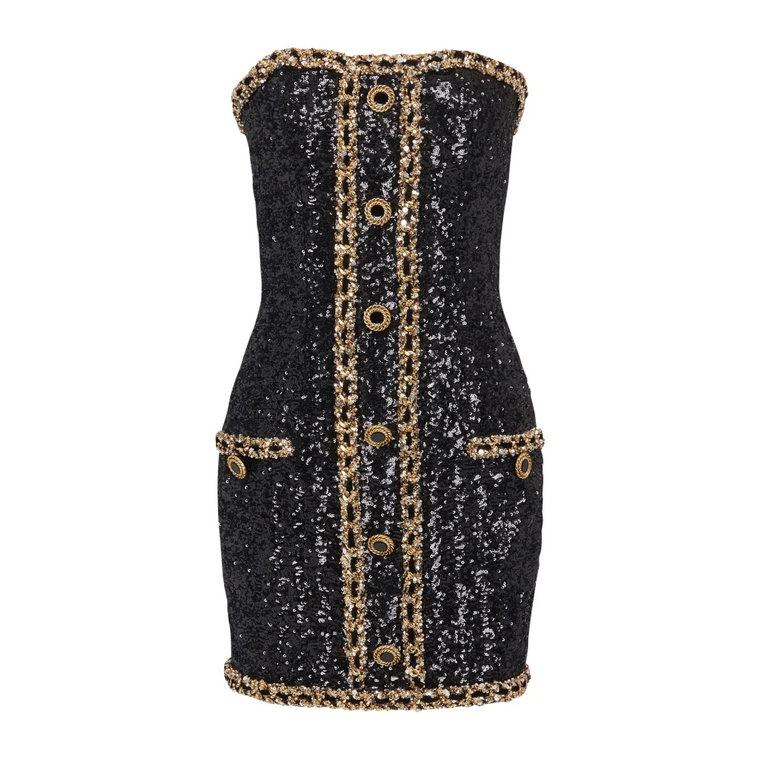 Bustier dress with sequin embroidery Balmain