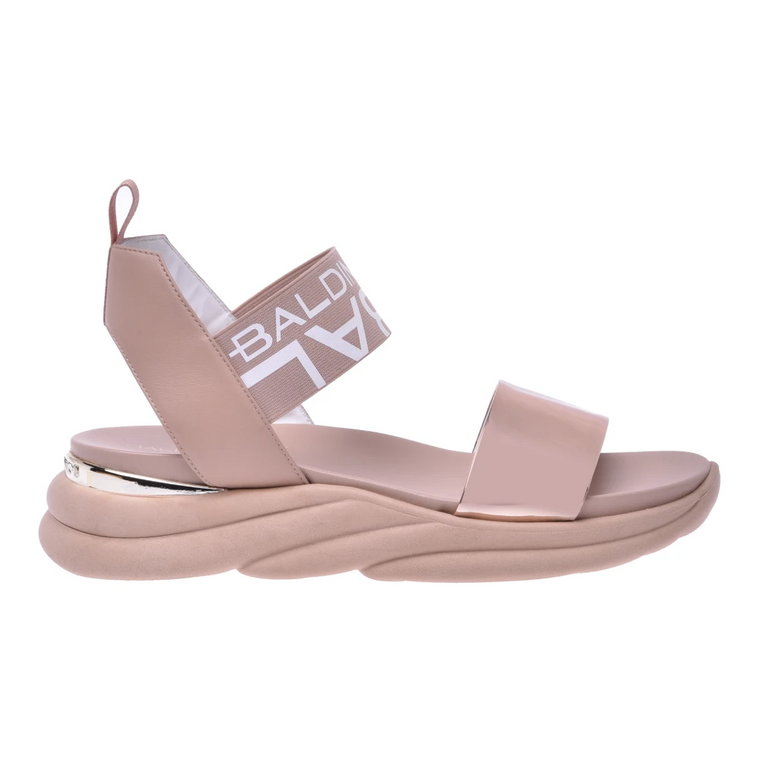 Nude patent leather and calfskin sandals Baldinini