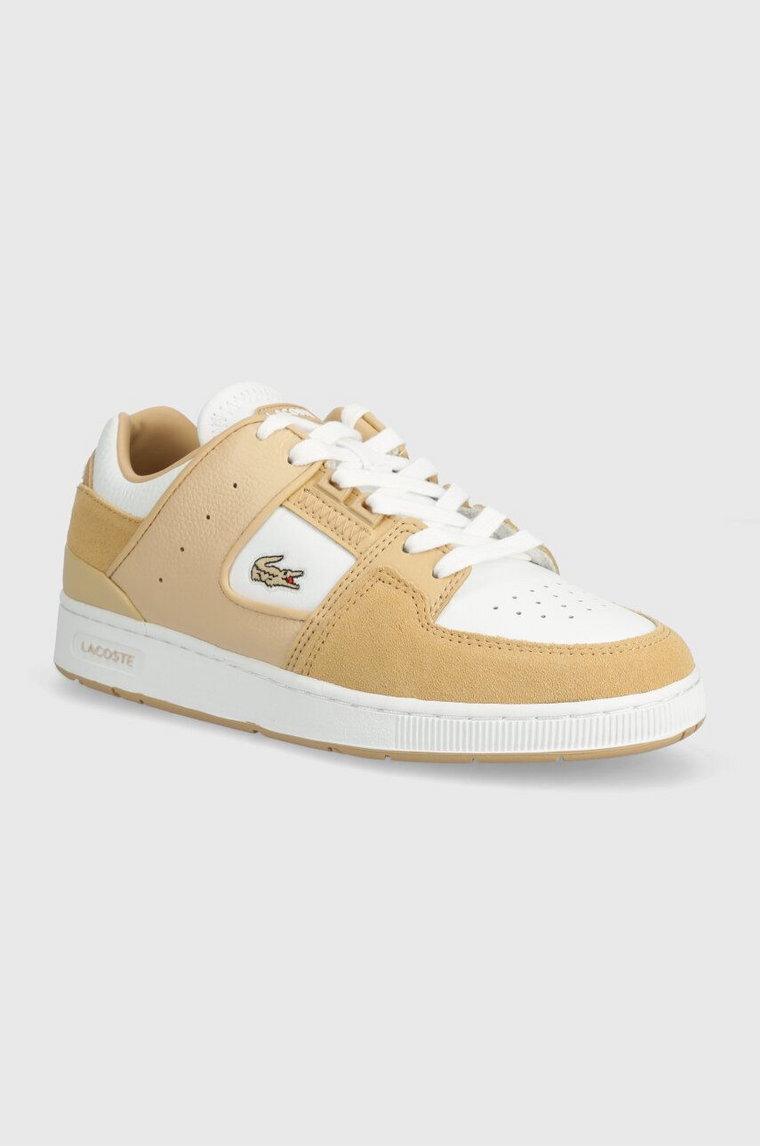 Lacoste sneakersy skórzane Court Cage Leather kolor beżowy 47SFA0105