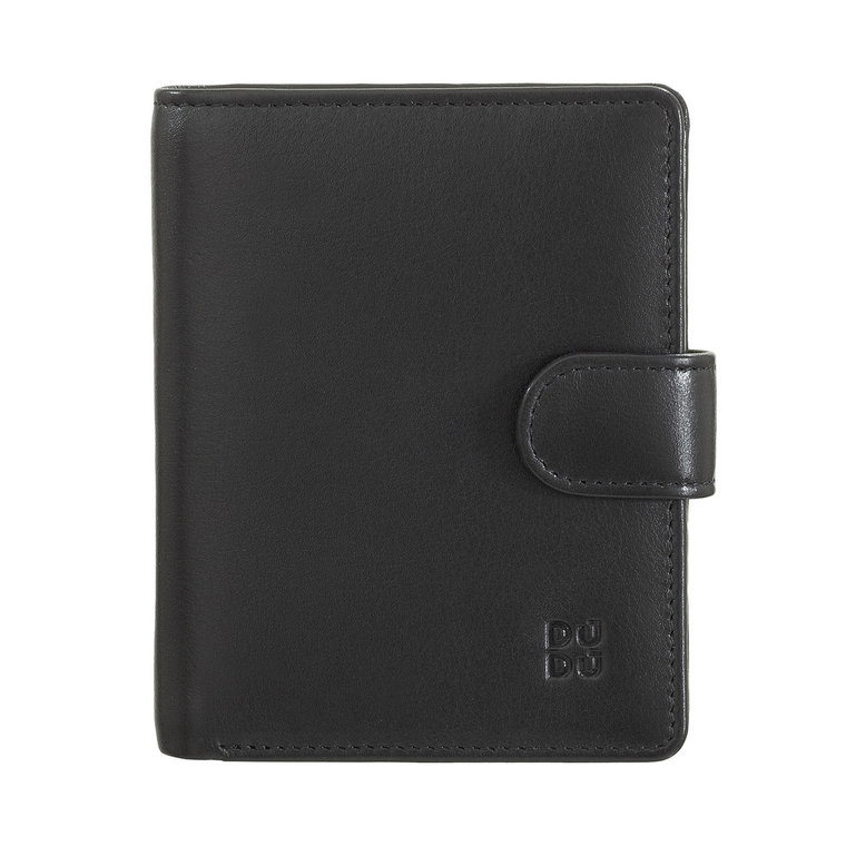 DUDU Portmonetki dla kobiet Oryginalny skórzany mały kompaktowy portfel damski z ochroną RFID, zapięciem na zatrzask i kieszenią na suwak