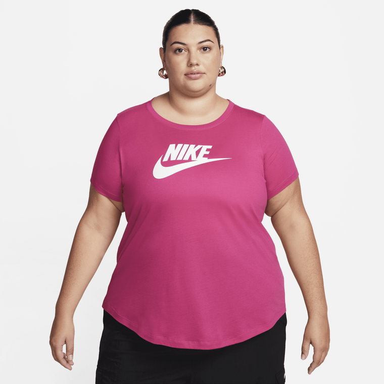 Damski T-shirt z logo Nike Sportswear Essentials (duże rozmiary) - Czerń