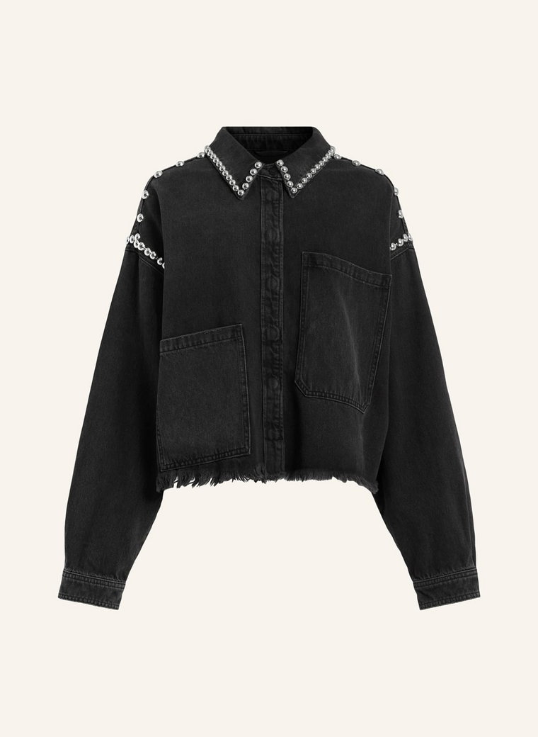 Allsaints Kurtka Jeansowa Oversize Nicky Z Ćwiekami blau